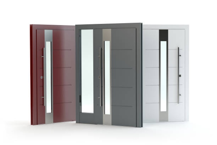 varias puertas en aluminio